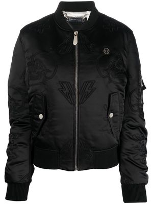 Philipp Plein embroidered bomber jacket - Black
