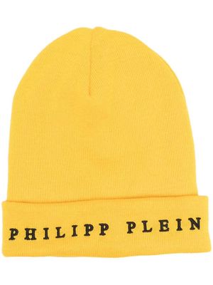 Philipp Plein embroidered logo beanie - Yellow