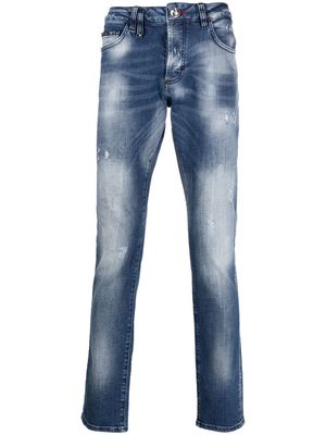 Philipp Plein faded straight-leg jeans - Blue