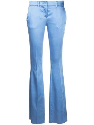 Philipp Plein flared satin trousers - Blue