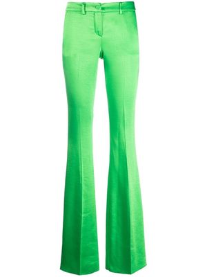 Philipp Plein flared satin trousers - Green
