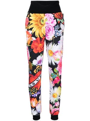 Philipp Plein floral-print track pants - Black