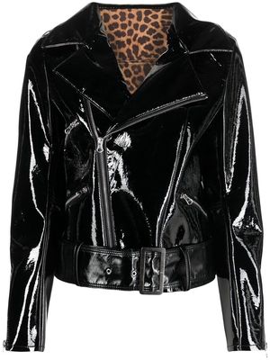 Philipp Plein glossy faux leather jacket - Black