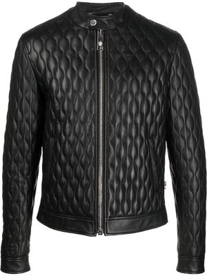 Philipp Plein gothic leather jacket - Black