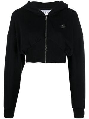 Philipp Plein Gothic Plein cropped hoodie - Black