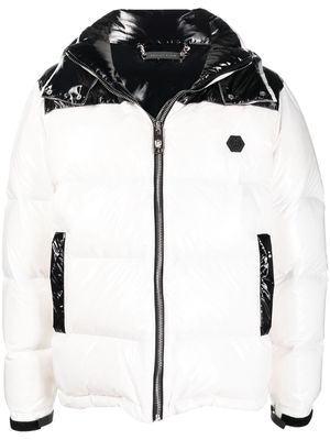 Philipp Plein Gothic Plein puffer jacket - White