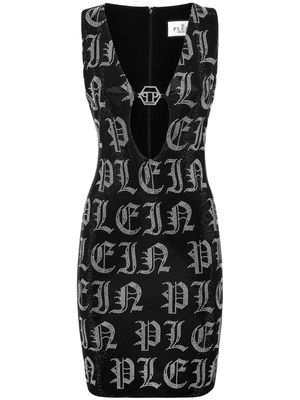 Philipp Plein Gothic Plein rhinestone-embellished minidress - Black