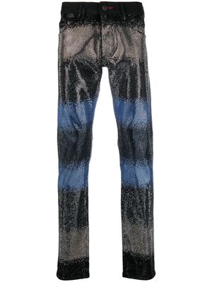 Philipp Plein gradient crystal-embellished jeans - Black