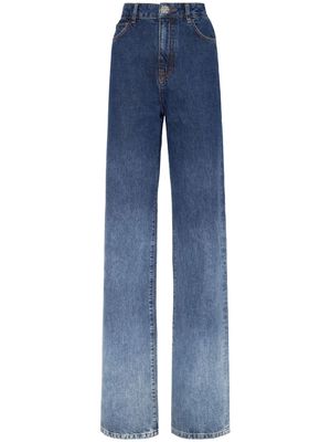 Philipp Plein gradient-effect high-rise jeans - Blue