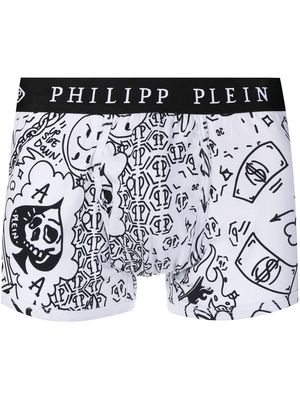 Philipp Plein Graffiti pattern boxers - White