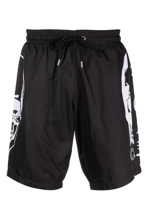 Philipp Plein graphic-print beach shorts - Black
