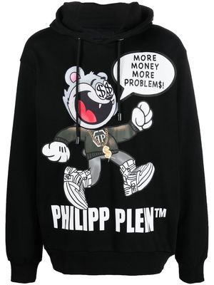 Philipp Plein graphic-print drawstring hoodie - Black
