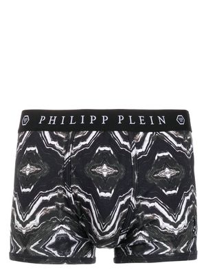 Philipp Plein graphic-print logo waistband boxers - Black