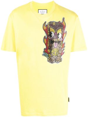 Philipp Plein Hawaii embellished short-sleeve T-shirt - Yellow