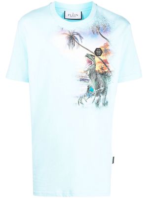 Philipp Plein Hawaii graphic T-shirt - Blue
