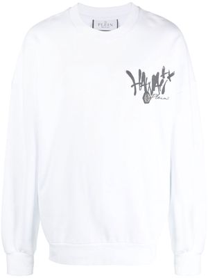 Philipp Plein Hawaii long-sleeve sweatshirt - White