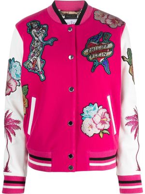 Philipp Plein Hawaii-print bomber jacket - Pink