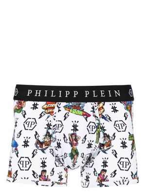 Philipp Plein Hawaii-print boxer shorts - White