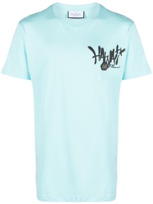 Philipp Plein Hawaii-print cotton T-shirt - Blue