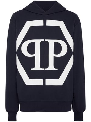 Philipp Plein Hexagon cotton hoodie - Blue