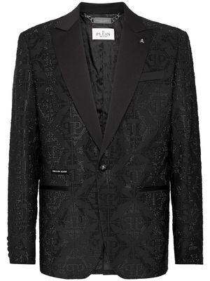 Philipp Plein Hexagon crystal-embellished blazer - Black