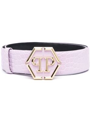 Philipp Plein Hexagon logo-buckle belt - Purple