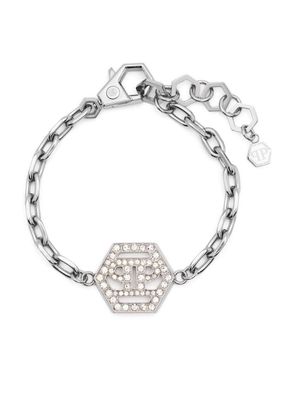Philipp Plein hexagon-logo chain-link bracelet - Silver