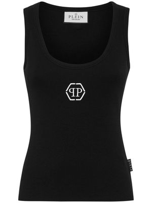 Philipp Plein hexagon-logo cotton tank top - Black