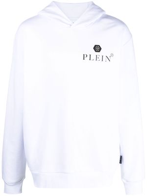 Philipp Plein hexagon-logo jersey hoodie - White