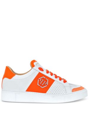 Philipp Plein Hexagon low-top faux-leather sneakers - White