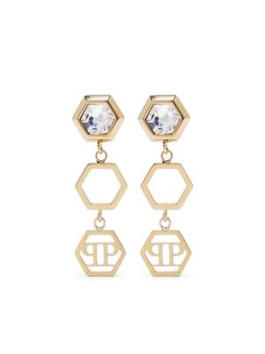 Philipp Plein Hexagon Lux drop earrings - Gold