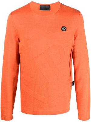 Philipp Plein Hexagon merino pullover top - Orange