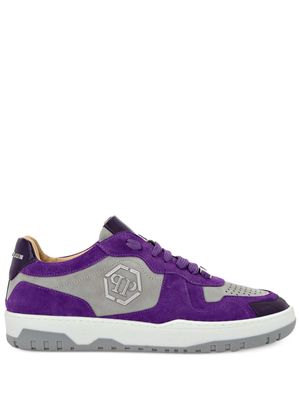 Philipp Plein Hexagon panelled low-top sneakers - Purple