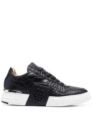 Philipp Plein Hexagon-patch low-top sneakers - Black
