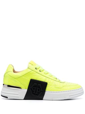 Philipp Plein Hexagon-patch low-top sneakers - Yellow