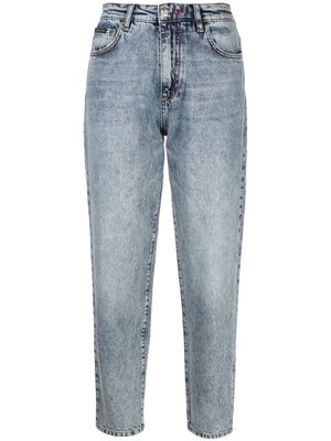 Philipp Plein high-rise straight-leg jeans - Blue