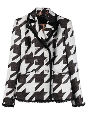 Philipp Plein houndstooth-print tweed jacket - Black