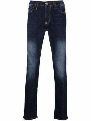 Philipp Plein Institutional low-rise slim-cut jeans - Blue
