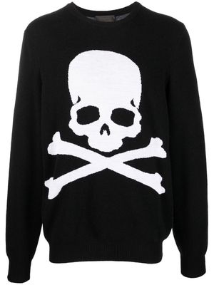 Philipp Plein intarsia skull-knit jumper - Black