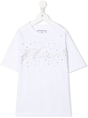Philipp Plein Junior embroidered-logo short-sleeved T-shirt - White