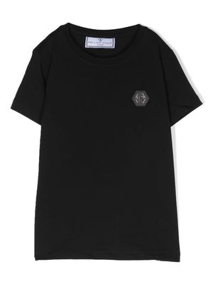 Philipp Plein Junior graphic-print short-sleeve cotton T-shirt - Black