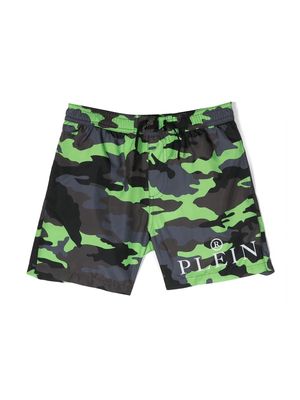 Philipp Plein Junior graphic-print shorts - Green