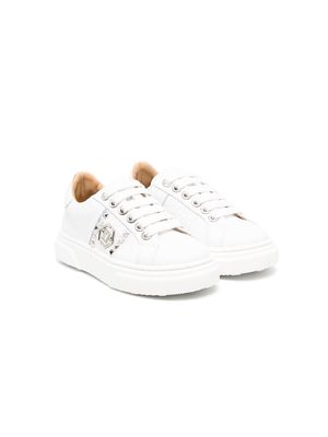 Philipp Plein Junior Hexagon studded low-top sneakers - White