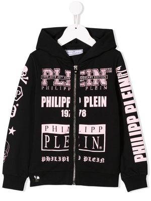 Philipp Plein Junior hooded sweat-jacket - Black