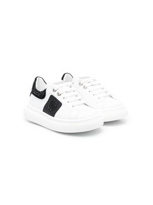 Philipp Plein Junior logo-patch lace-up sneakers - White
