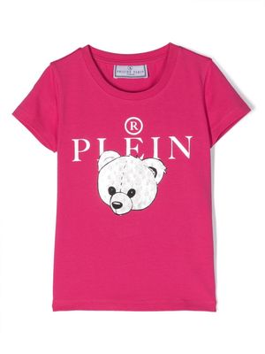 Philipp Plein Junior logo-print cotton shirt - Pink