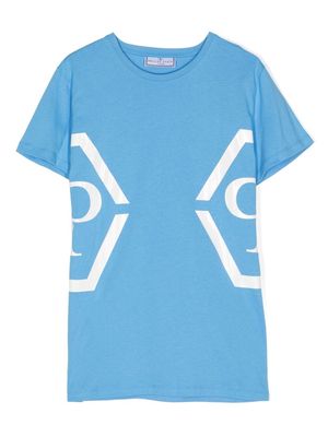Philipp Plein Junior logo-print crew-neck T-shirt - Blue