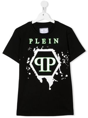 Philipp Plein Junior logo-print detail T-shirt - Black