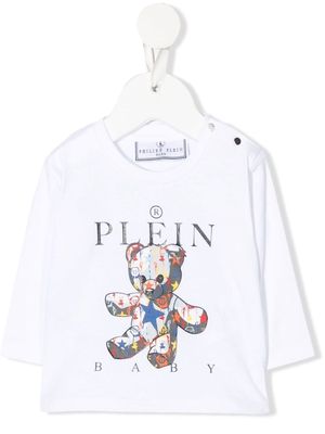 Philipp Plein Junior logo-print long-sleeve T-shirt - White
