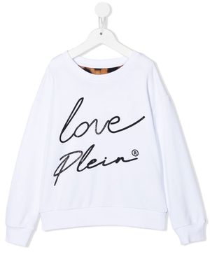 Philipp Plein Junior logo-print long-sleeved T-shirt - White